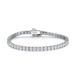 D color VVS1 moissanite tennis bracelet, adjustable length 15-23cm, brilliant cut moissanite 0.1 ct per stone, size: 3 mm