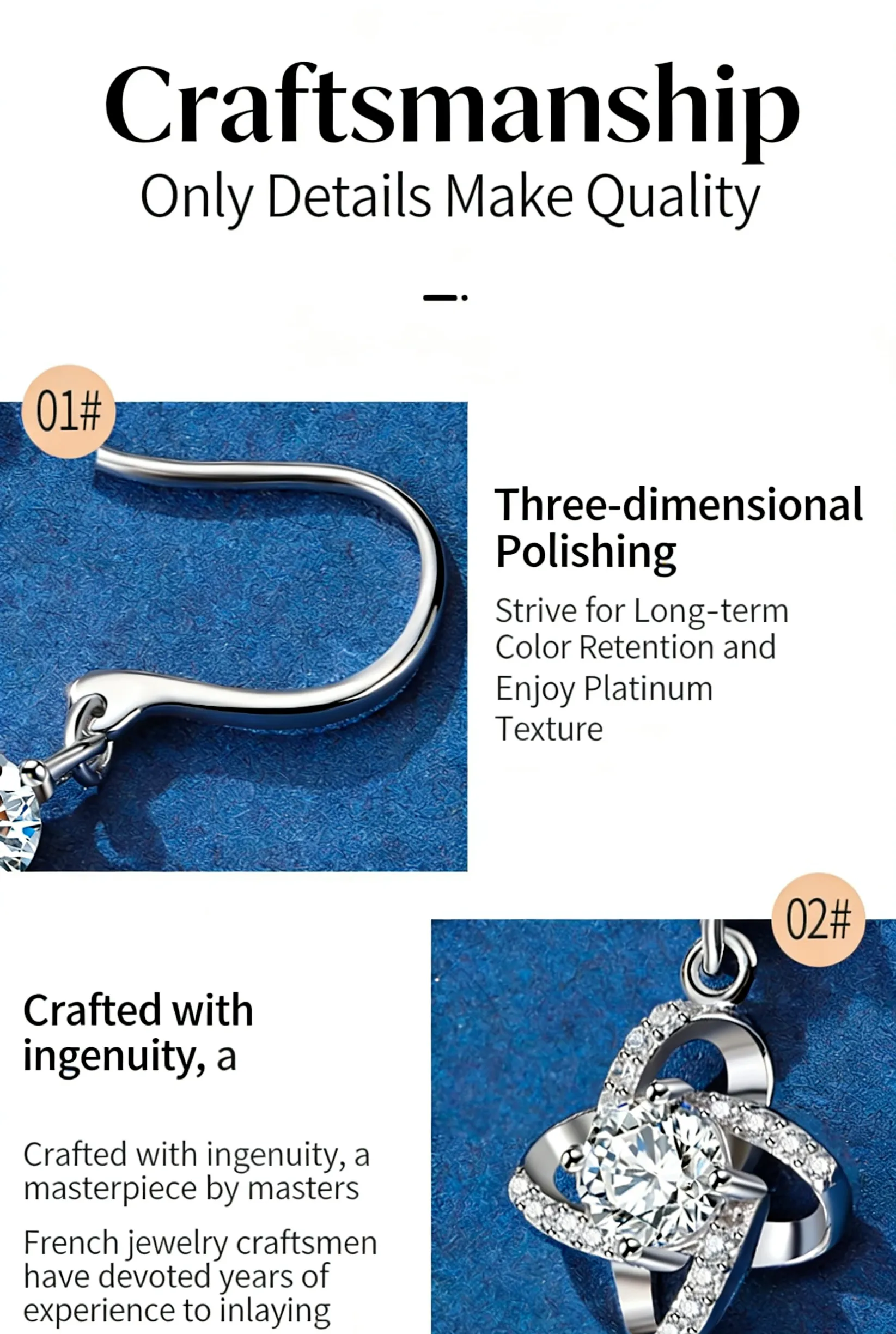 Hypoallergenic sterling silver dangle earrings for sensitive ears in elegant gift box packaging