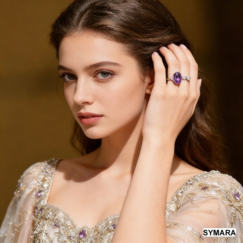 Hypoallergenic 925 Silver Amethyst Ring for Gifting