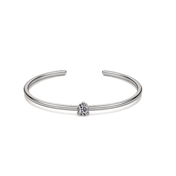 Solitaire Zirconia Open Cuff Bracelet for Women
