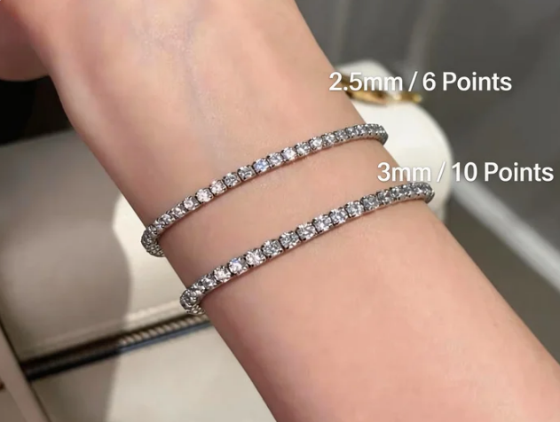 sterling silver moissanite tennis bracelet model photo