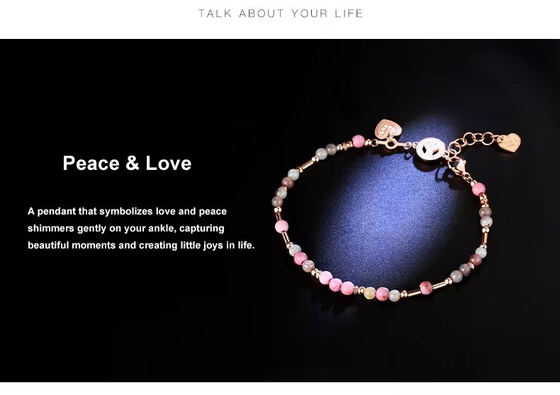 Agate Anklet Titanium Steel Detail