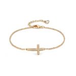 14K Gold Plated Cross Bracelet with Cubic Zirconia, 2026 New Cross Bracelet for Women, Minimalist Religious Jewelry