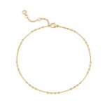 14K Gold Plated Dainty Anklet for Women Minimalist Adjustable Foot Jewelry 