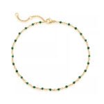 14K Gold Plated Dainty Anklet for Women Minimalist Adjustable Foot Jewelry