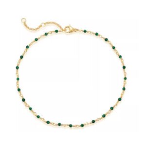 14K Gold Plated Dainty Anklet for Women Minimalist Adjustable Foot Jewelry