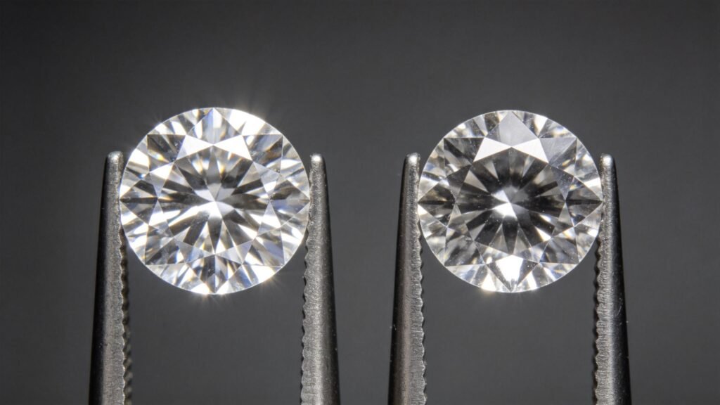 Excellent cut vs poor cut diamond sparkle comparison