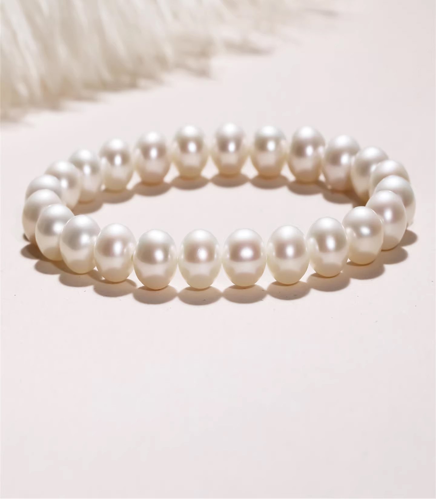round white pearl strand bracelet for women