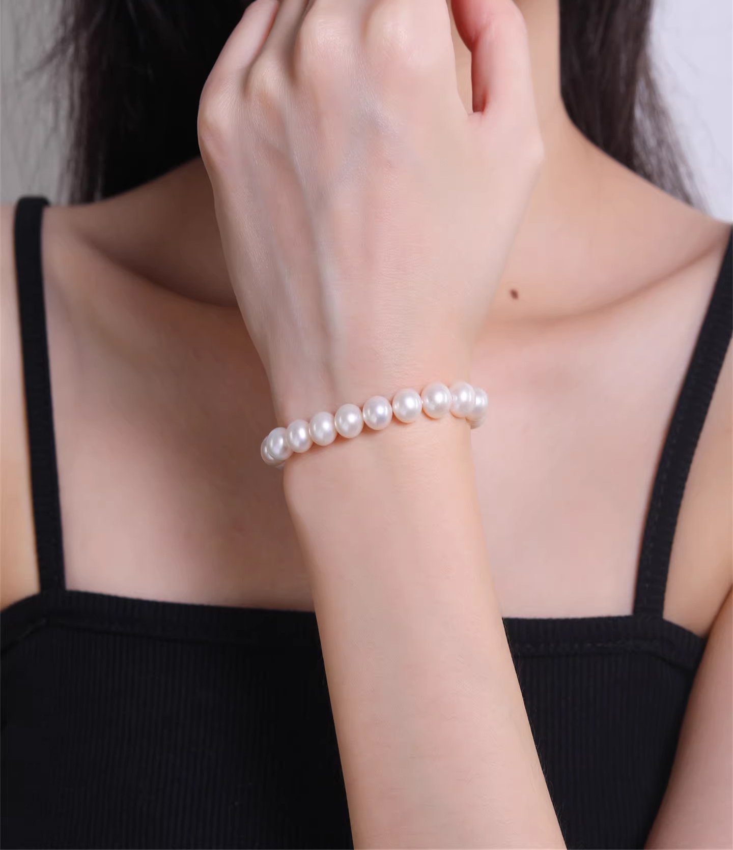 round white pearl strand bracelet for women