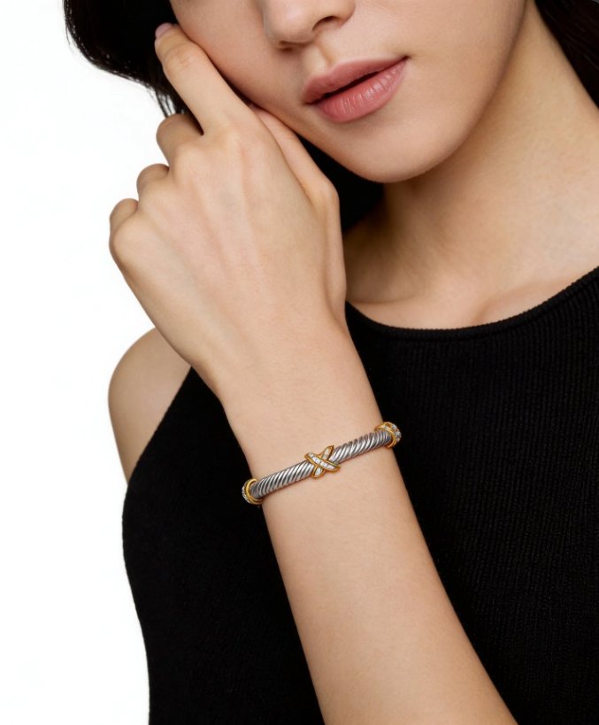 Titanium Steel Cable Bracelet for women