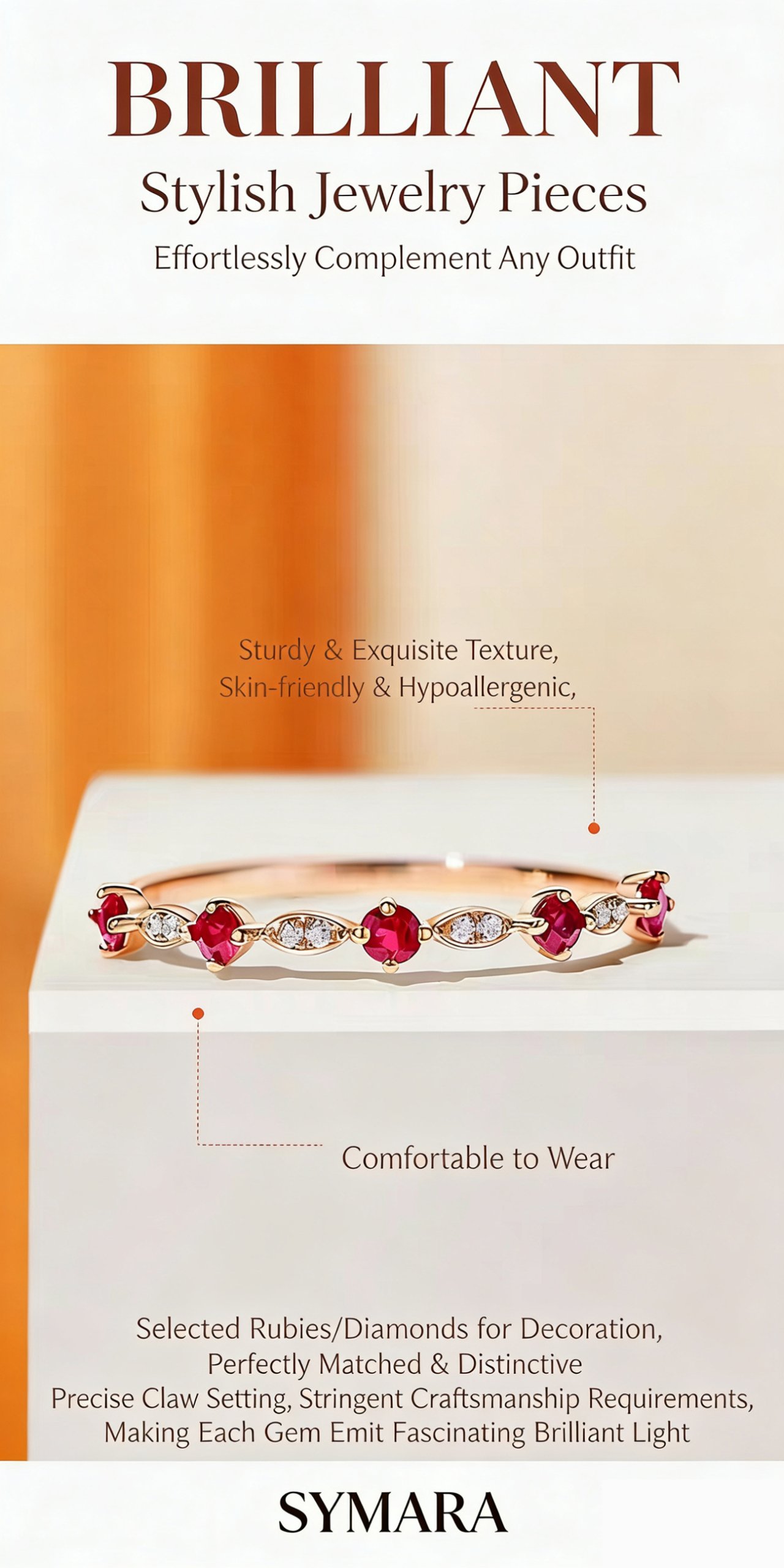 15pt Ruby 2pt Diamond Ring Inlay Detail