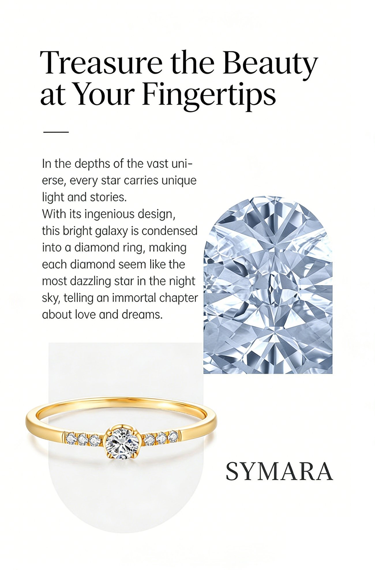 Woman Wearing 18K Gold Diamond Proposal Ring