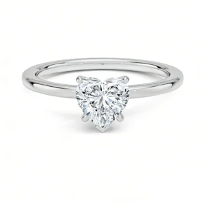 Heart Cut Solitaire Engagement Ring with Prong Setting White Gold for women