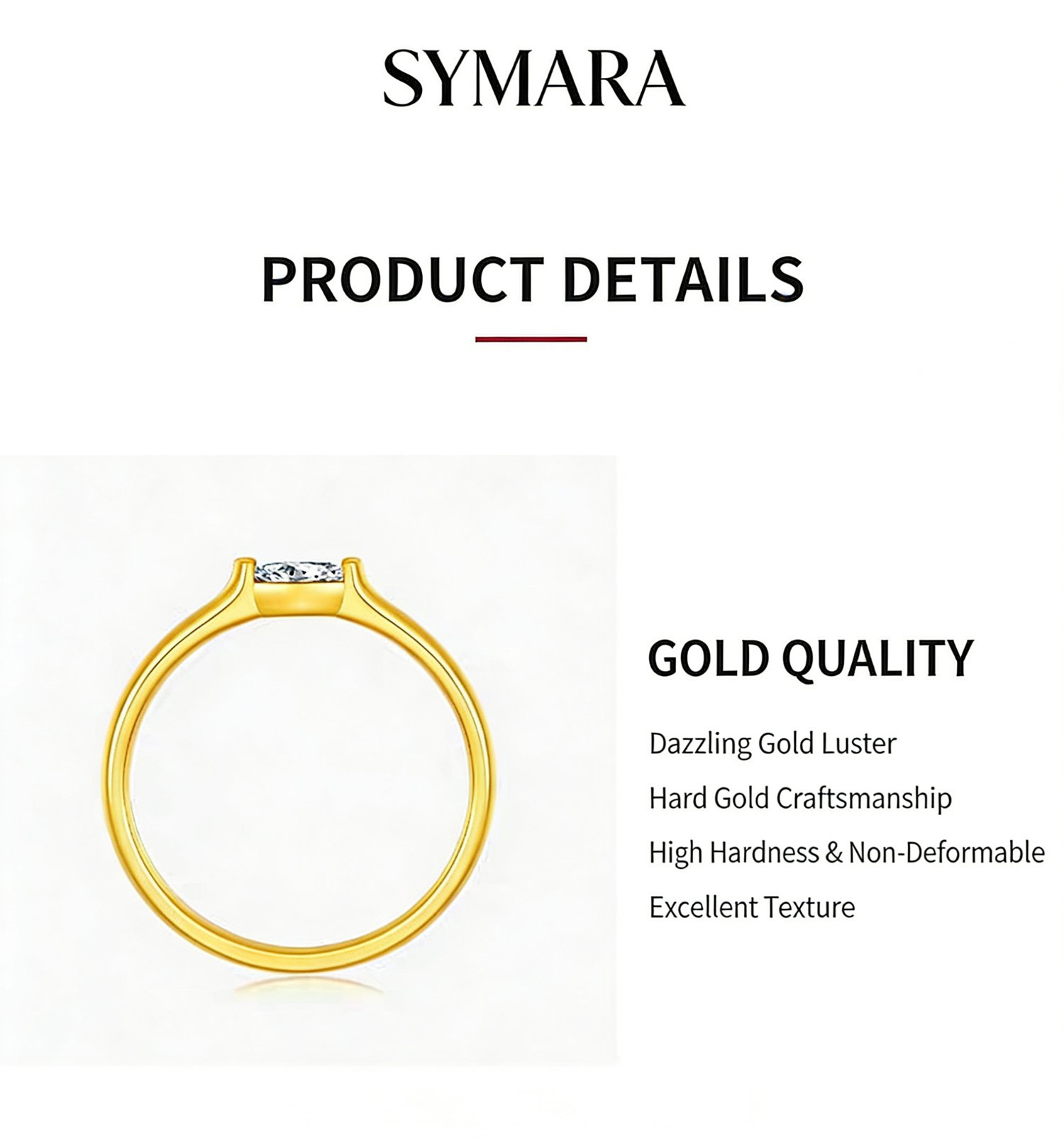 Marquise Ring CZ Detail Pure Gold Craftsmanship