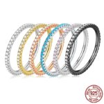 Minimalist Eternity Stackable CZ Ring in 925 Sterling Silver (All Colors)