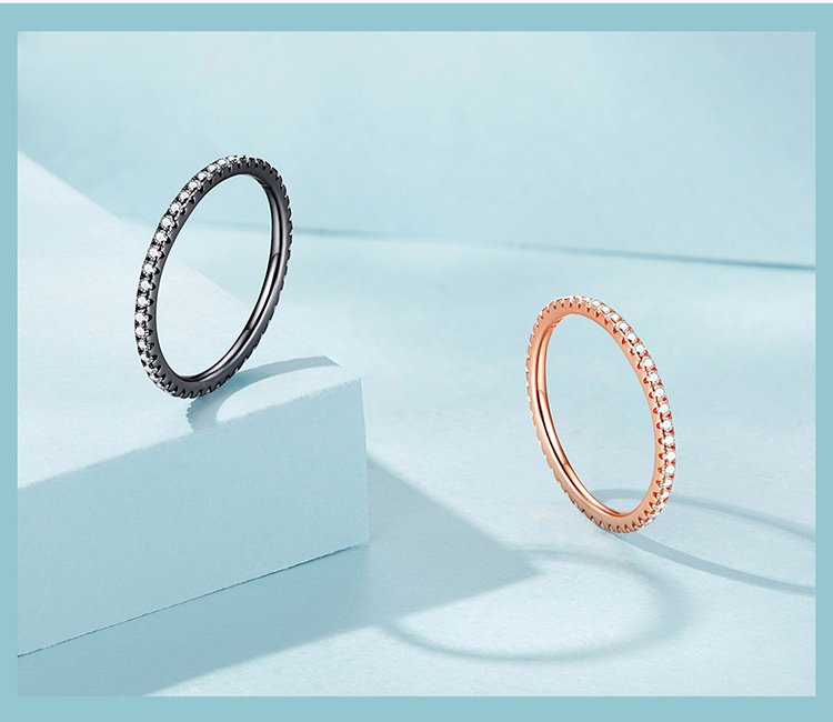 Stackable Eternity Ring Color Options (Silver, Gold, Rose Gold, Black)