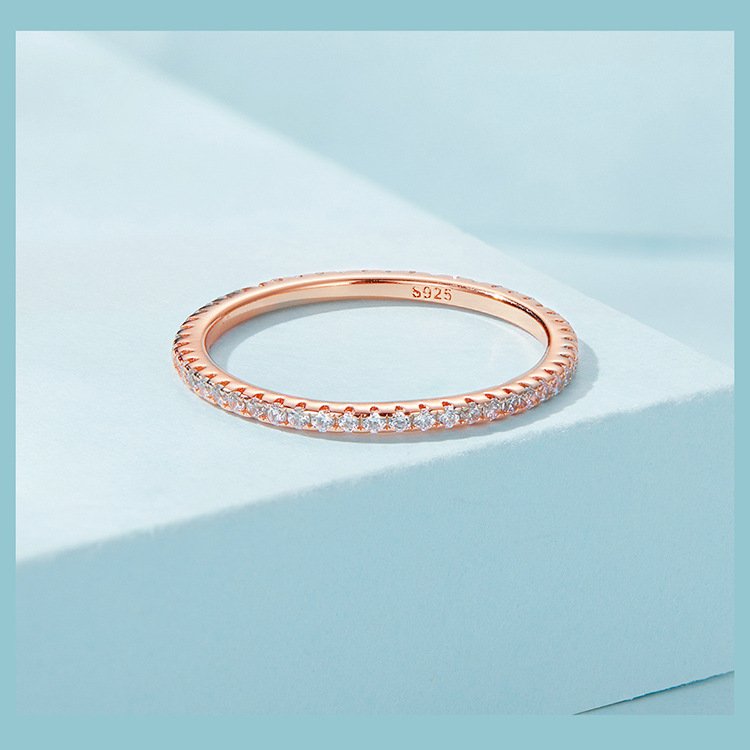 Minimalist Eternity Stackable CZ Ring in 925 Sterling Silver