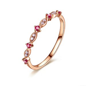 18K Rose Gold Natural Ruby Eternity Ring Main Image