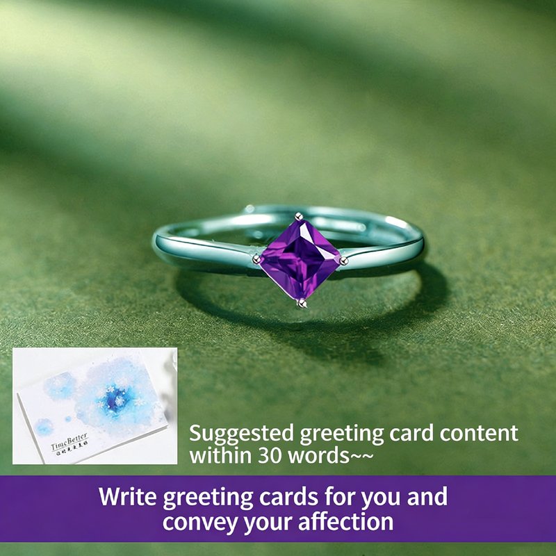 Adjustable Open Amethyst Ring Band Design