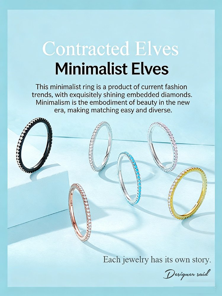 Minimalist Eternity Stackable CZ Ring in 925 Sterling Silver (All Colors)