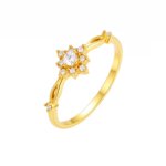 Sunflower Moissanite Pure Gold Ring Main Image