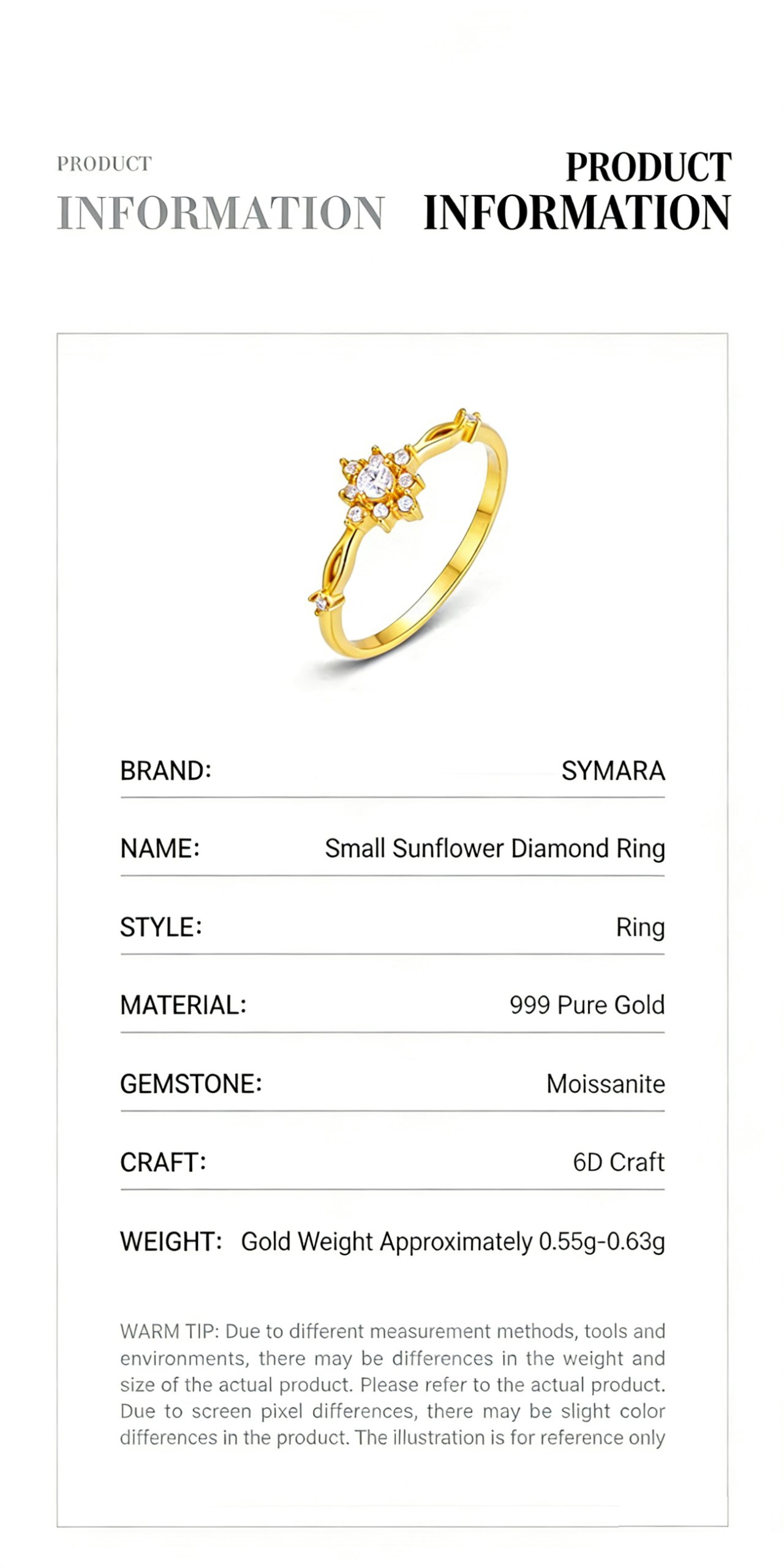 Sunflower Moissanite Inlay Detail