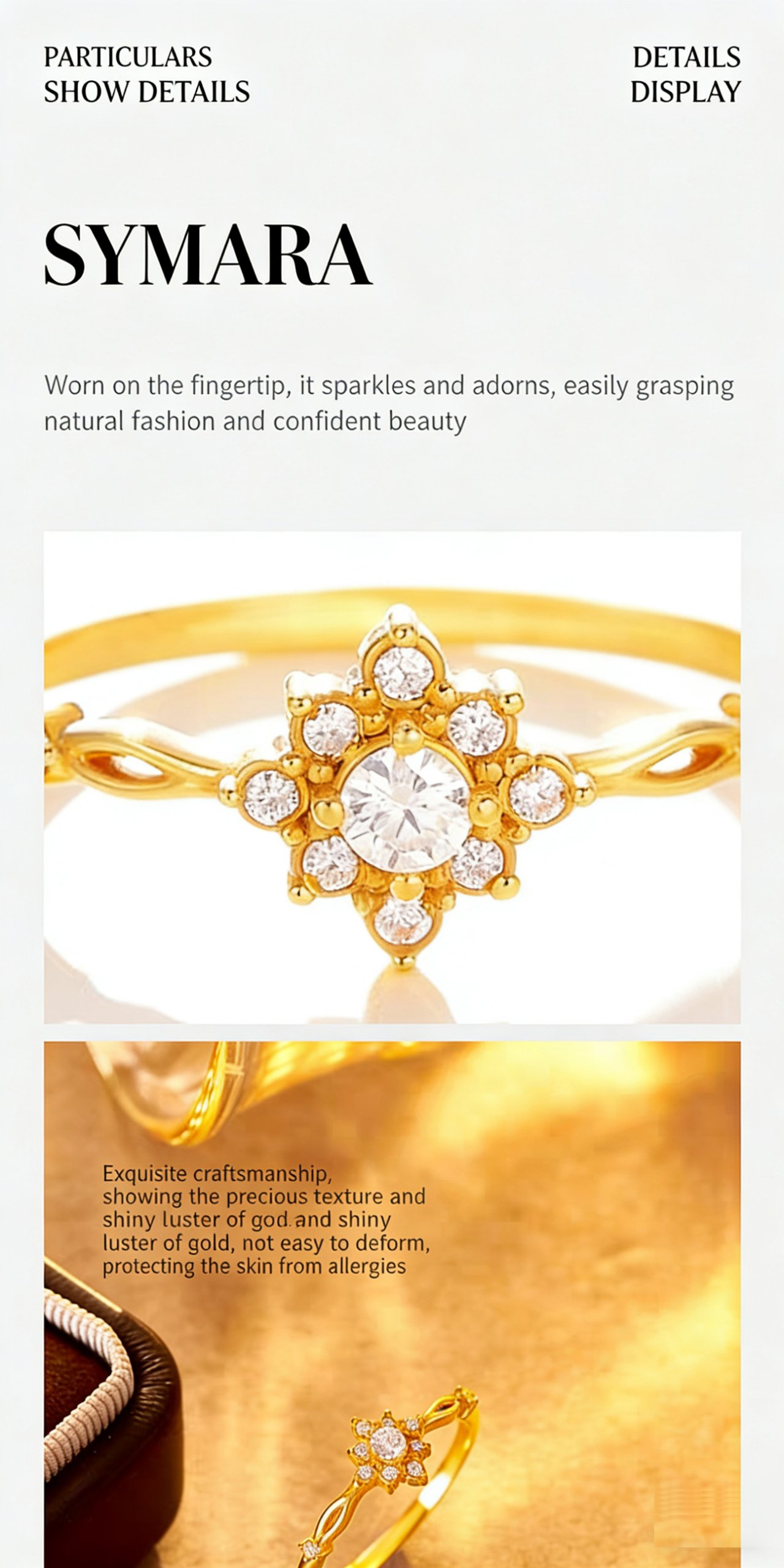 Sunflower Moissanite Inlay Detail