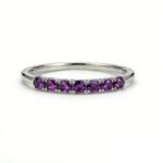 SYMARA pavé natural amethyst ring for women, 925 silver main product shot on white background