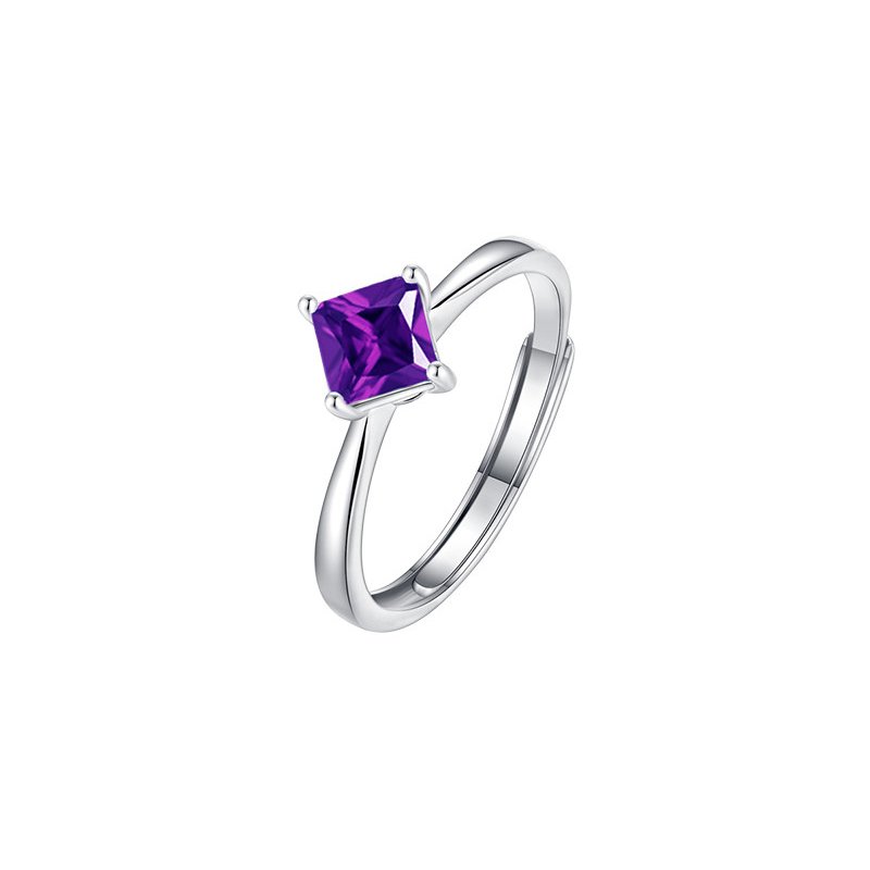925 Sterling Silver Natural Amethyst Ring Main Image