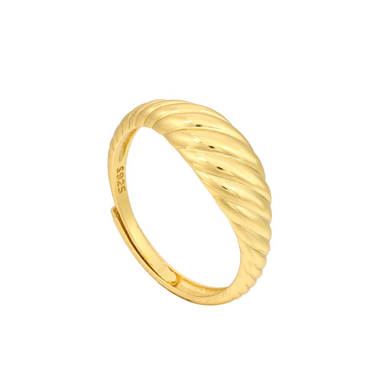 14k gold Croissant Twist Ring by SYMARA Jewelry