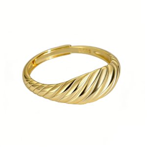 925 Sterling Silver Croissant Twist Ring by SYMARA Jewelry