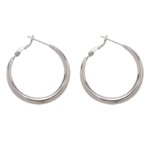 SYMARA Round Hoop Earrings, polished S925 silver, 5cm statement hoop earrings