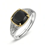 Adjustable Open Band For Vintage Onyx Signet Ring Women