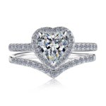 Custom heart ring open palm front view