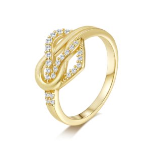 silver heart moissanite ring gold finish twisted love band