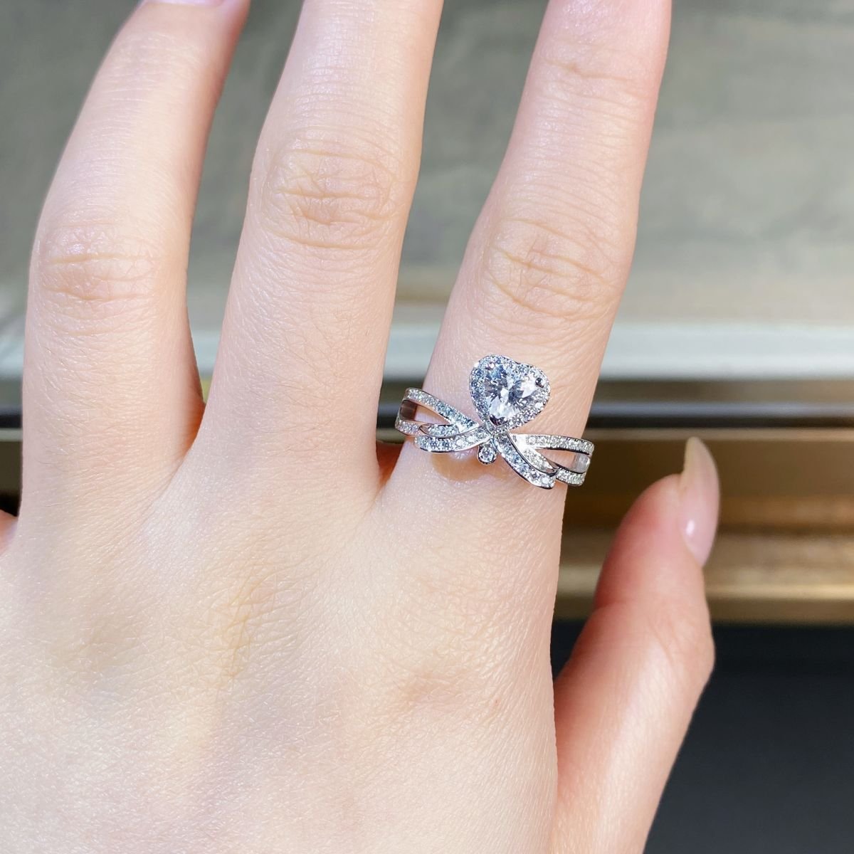 simple-heart-moissanite-ring-925-silver Simple heart moissanite ring