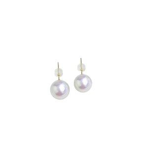 10mm white round freshwater pearl stud earrings AAAA grade SYMARA jewelry box