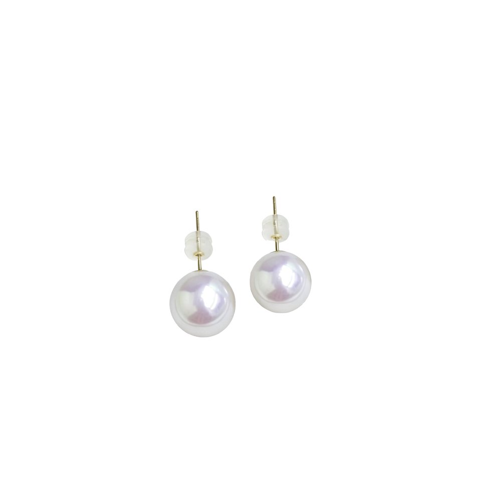 10mm white round freshwater pearl stud earrings AAAA grade SYMARA jewelry box