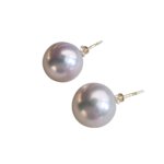 11mm 4A quality natural freshwater pearl stud earrings intense aurora luster SYMARA