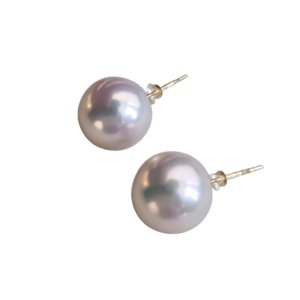 11mm 4A quality natural freshwater pearl stud earrings intense aurora luster SYMARA