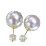 12mm Australian white Edison freshwater pearl stud earrings strong luster SYMARA