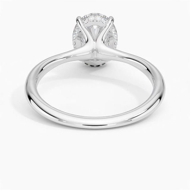 Back view of IGI certified 1CT lab-grown diamond promise ring, highlighting micro-pave details and sturdy prong work.