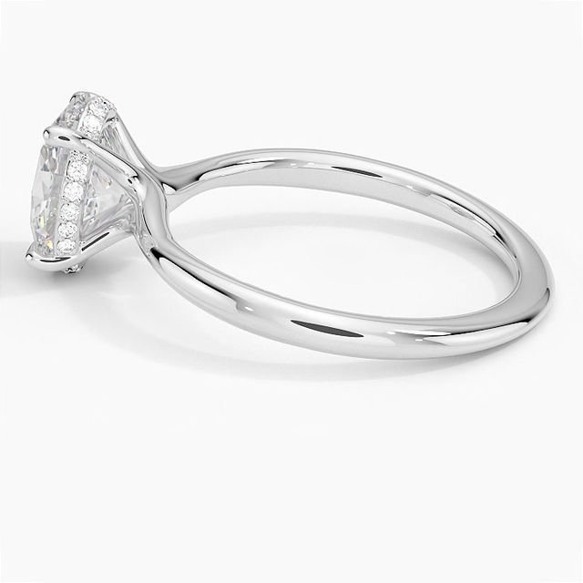 Side view of 4-prong micro-pave diamond promise ring, showcasing smooth S925 silver band and secure stone setting.