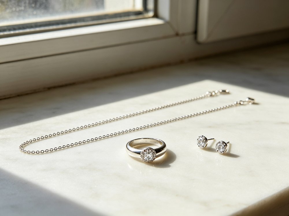 Targeted cleaning guide for silver necklaces, rings and delicate earrings