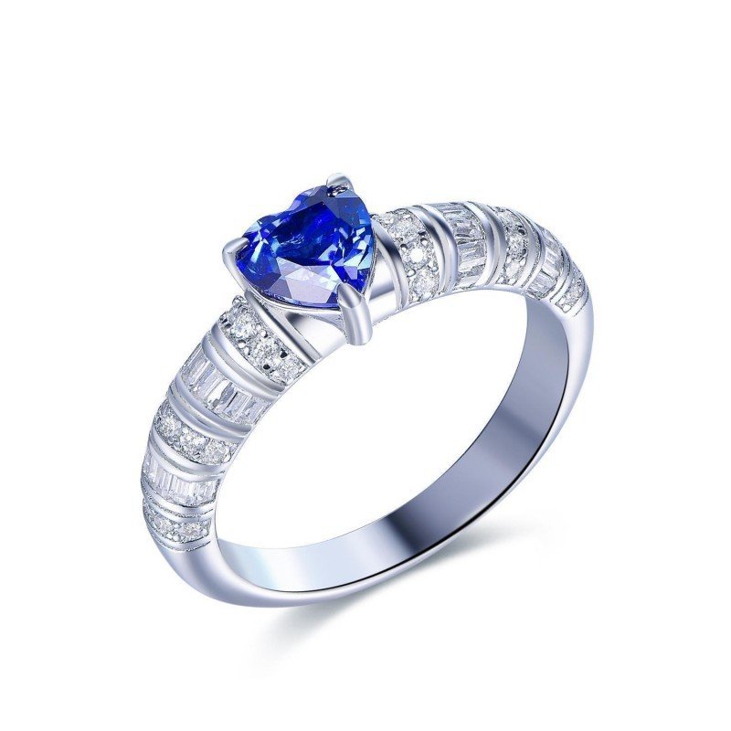 lab-grown sapphire heart rings
