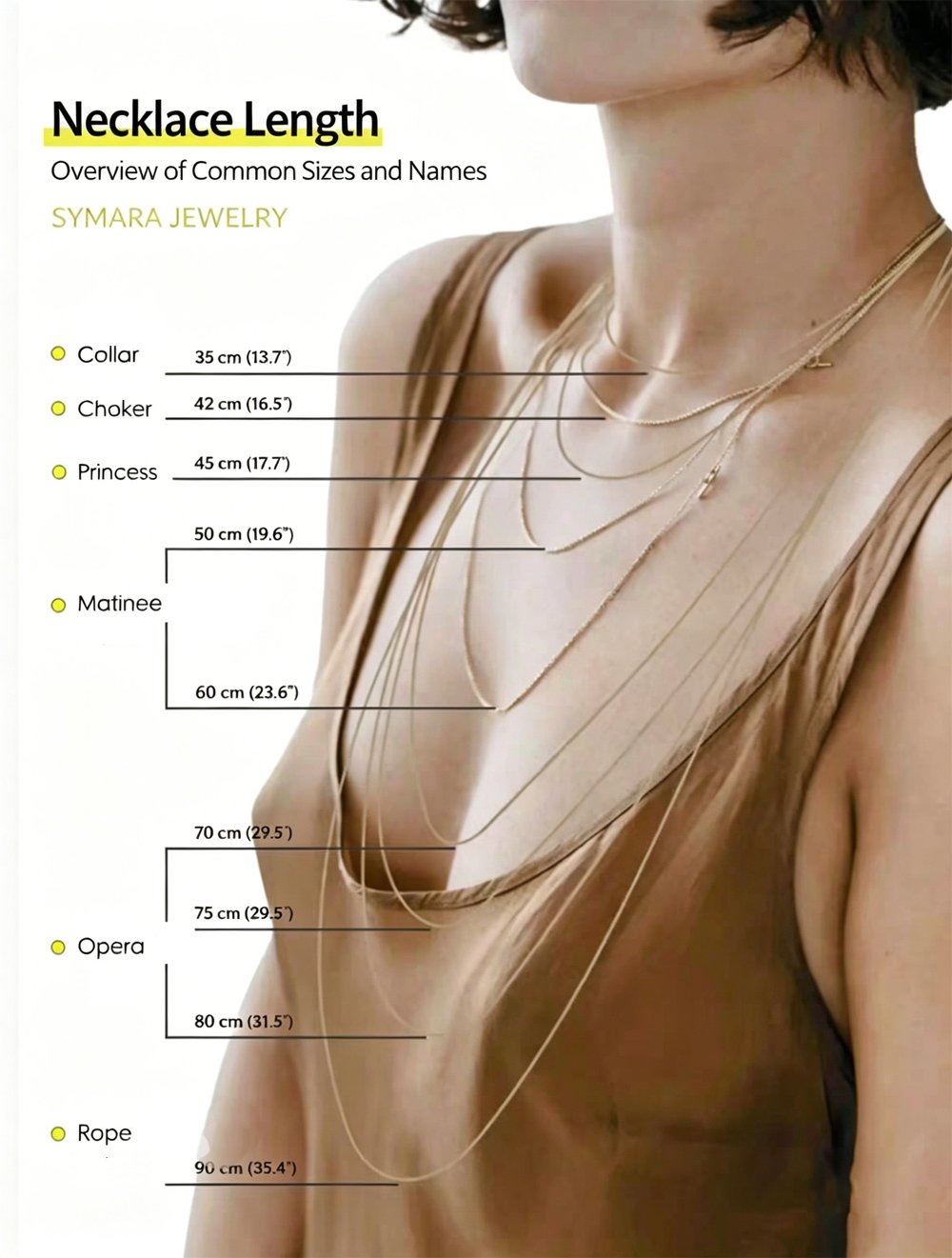 find your necklace lengths, necklace size chart