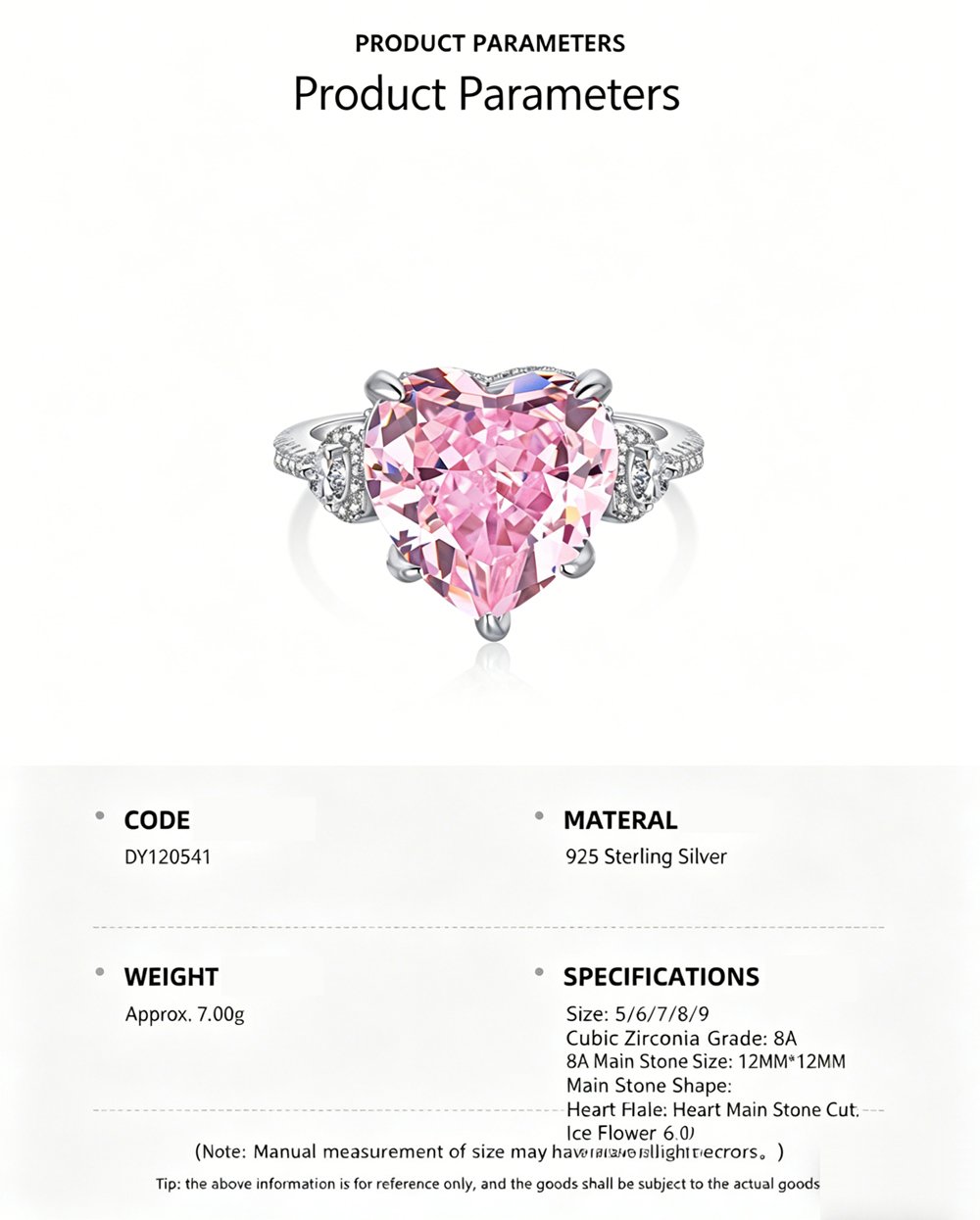 Pink heart ring