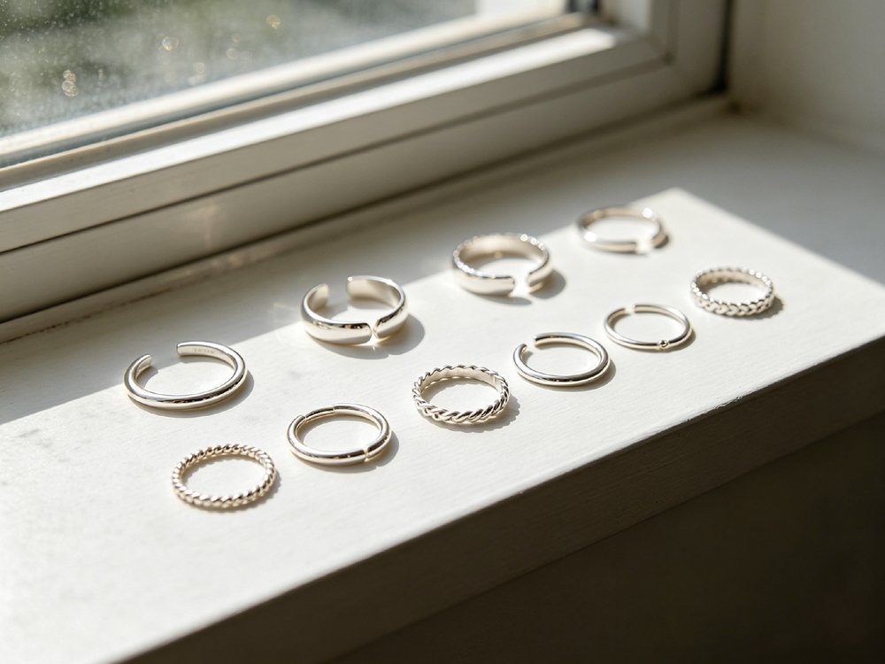 Restored shiny sterling silver jewelry after safe DIY home cleaning treatment