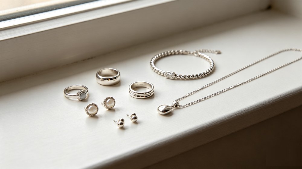 Premium rhodium plated fine jewelry collection