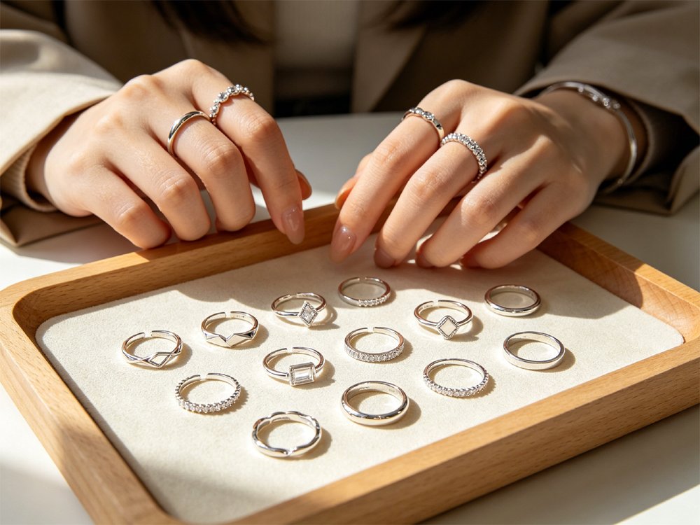 Diverse fashionable high quality sterling silver rings collection for ladies